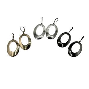 QVC Joan Rivers Set of 3 Oval Drop Earrings